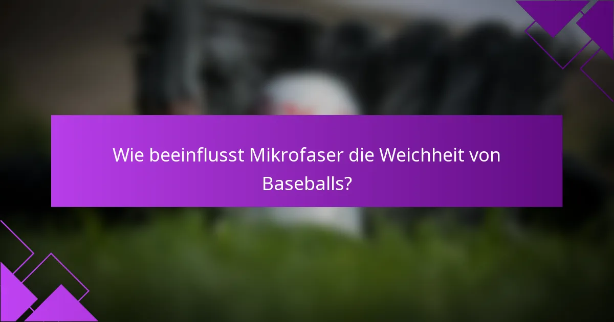 Wie beeinflusst Mikrofaser die Weichheit von Baseballs?