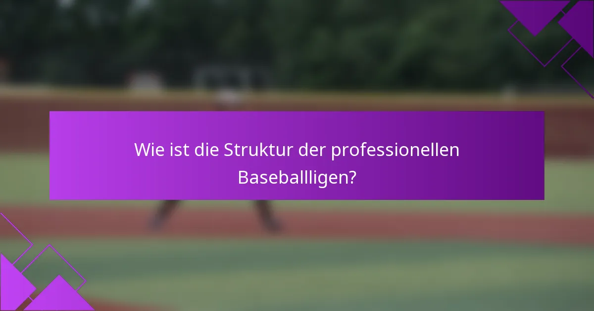 Wie ist die Struktur der professionellen Baseballligen?