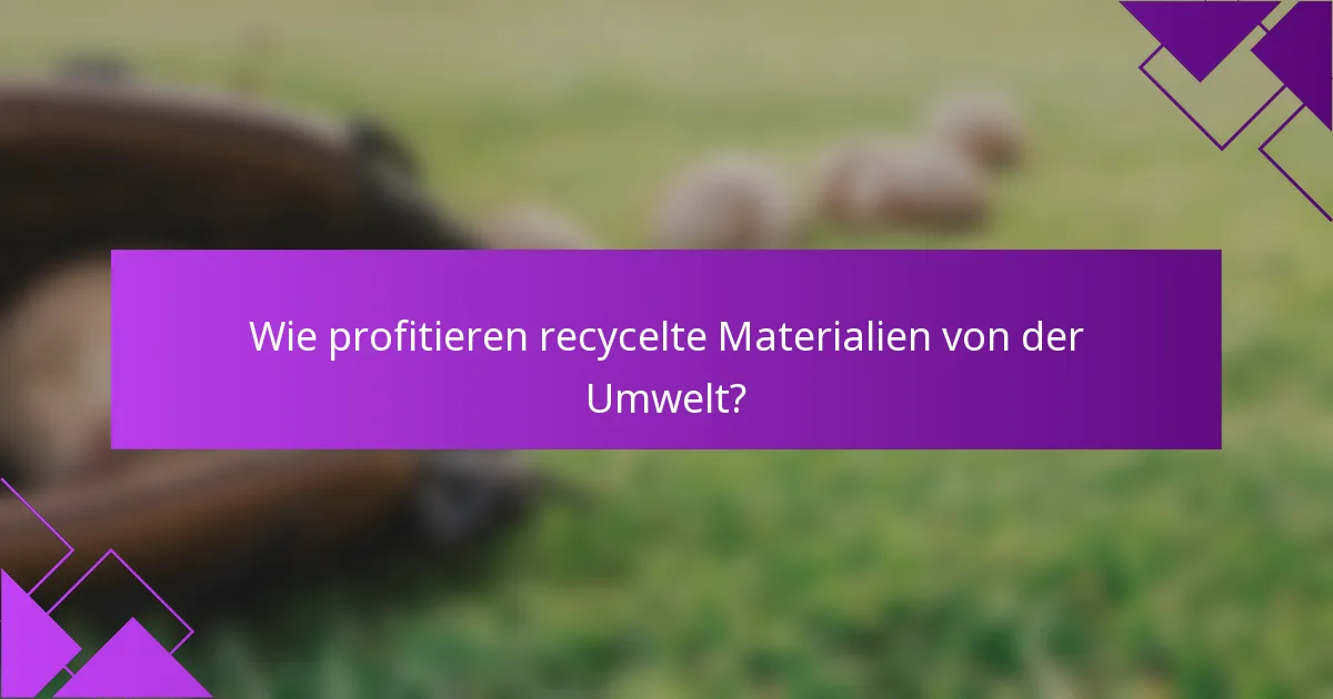 Wie profitieren recycelte Materialien von der Umwelt?