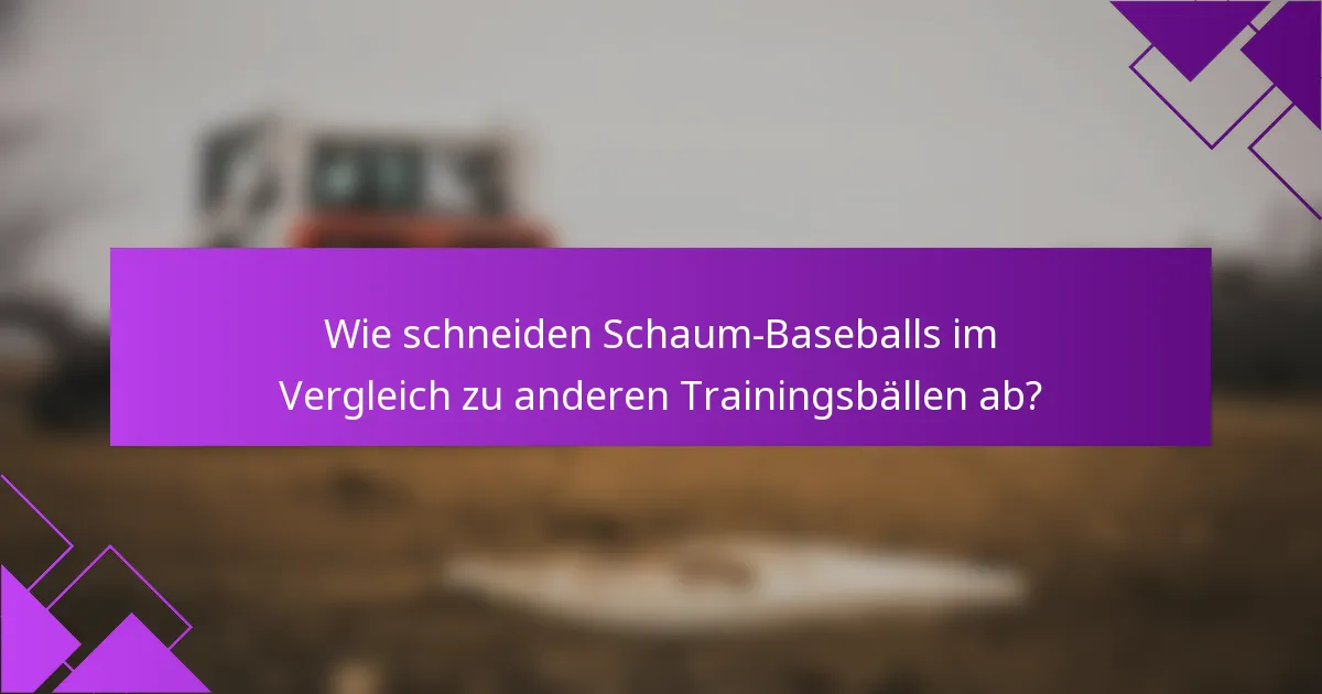 Wie schneiden Schaum-Baseballs im Vergleich zu anderen Trainingsbällen ab?