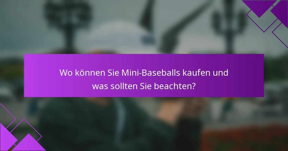 Wo können Sie Mini-Baseballs kaufen und was sollten Sie beachten?